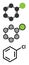 Chlorobenzene industrial solvent molecule