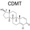 Chlorodehydromethyltestosterone CDMT androgenic and anabolic steroid molecule, used in sports doping. Skeletal formula.