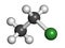 Chloroethane (ethylchloride) molecule. Used as mild topical anesthetic agent and as recreational inhalant drug