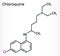 Chloroquine, chloraquine, aminoquinoline, C18H26ClN3 molecule. It is used for the treatment of malaria, hepatic amoebiasis, lupus