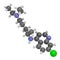 Chloroquine malaria drug molecule. Used to treat and prevent malaria. Also used for antiviral and immunosuppressant properties