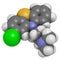 Chlorpromazine (CPZ) antipsychotic drug molecule. Used to treat schizophrenia