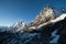 Cho La pass peaks at dawn in Himalaya mountains