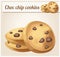 Choc chip cookie icon cartoon vector illustration