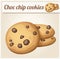 Choc chip cookies. Detailed Vector Icon