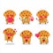 Choco chips muffin cartoon character with love cute emoticon