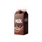 Choco milk carton box isolated on white transparent background