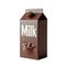 Choco milk carton box isolated on white transparent background