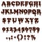 Chocolate alphabet isolated on white background