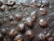 Chocolate background. Chocolate with hazelnuts. Bitter chocolate, top view.