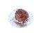 Chocolate Ball in aluminium foil on white background