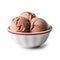 Chocolate ball ice cream in bow