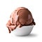 Chocolate ball ice cream in bowl on white backgrounds.. Ai generated