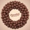 Chocolate balls round frame with place for your content