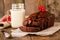 Chocolate-banana Loaf cake on paper