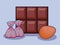 Chocolate bar with candies icon