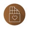 Chocolate bar flat linear long shadow icon