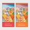 Chocolate bar packaging. Bright template with colorful hills. Sweets for children. Vector design