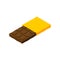Chocolate bar Pixel art. Sweetness 8 bit. Food digital. Vector i