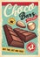 Chocolate bars retro ad for candy store