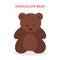 Chocolate bear. Sweet tasty dessert, baked cookie