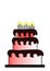 Chocolate Birthday Cake, 9 candles 3 tier