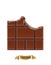 Chocolate bitten bars on white background, realistic vector illustration