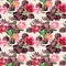 Chocolate block, chocolate candies and flowers rose, orchid . Seamless food pattern. Watercolor