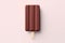 Chocolate block of ice cream on stick. Popsicle. Generative AI