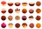 Chocolate bomb icons set cartoon vector. Food dessert