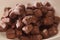 Chocolate bonbons closeup