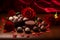 Chocolate bonbons for present. Generative AI