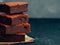 Chocolate brownie. Chocolate brownie tower.