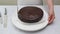 Chocolate cake with chocolate cream and chocolate ganache topping  step by step recipe, part of series