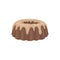 Chocolate cake with cream. Flat detailed food icon. Sweet brown pie for bakery shop, pastry store, cafe and restaurant