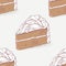 Chocolate cake doodle seamless pattern