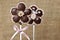 Chocolate cake pops in flower shape