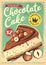 Chocolate cake retro promo poster design template