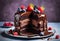 Chocolate Cake with Rich, Fudgy Frosting - Ultra Detailed Hyper-Realistic Food Photography