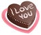 Chocolate cake shape of heart. I love you. Chocolate Sponge Cake