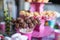 Chocolate cakepops on holiday dessert table at kid