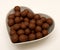 Chocolate Candy in Heart Shaped Bowl