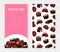 Chocolate card template. Tasty sweet dessert advertising, label, tag, flyer design vector illustration