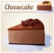 Chocolate cheesecake. Detailed Vector Icon