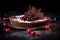 chocolate and cherry tart with cherry garnish on top