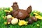 Chocolate chicken and easter eggs