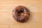 Chocolate chip bagel bread  on plate on cutting board