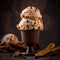 Chocolate chip coffee ice cream. Generative Ai