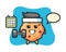 Chocolate chip cookie mascot cartoon doing fitness with dumbbell