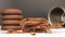 chocolate chip cookies on a wooden table